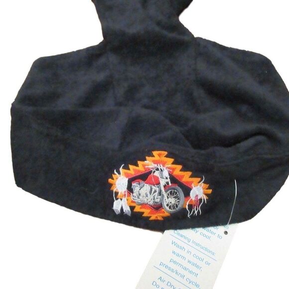 Other - Cool-It Black Terrycloth Biker Motorcycle Black Head Wrap Do Rag Skull Cap New